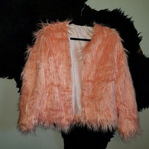 Pink shaggy jacket